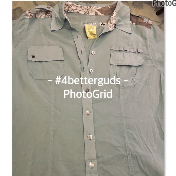 NEW Da-Nang Surplus Woven Button Front Lightweight Cotton Blouse Sz Medium - Picture 6 of 16